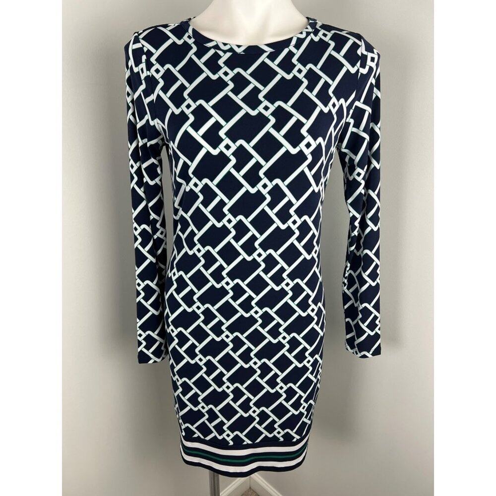 Michael Michael Kors Geometric Chain Link Print Sheath Dress Stretch Small